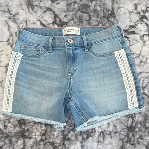 Abercrombie Kids Denim Shorts with Lace Trim